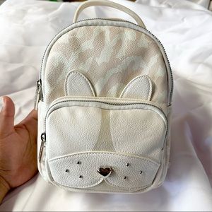 Betsey Johnson Kitsch Backpack in Cream and White (NEW)